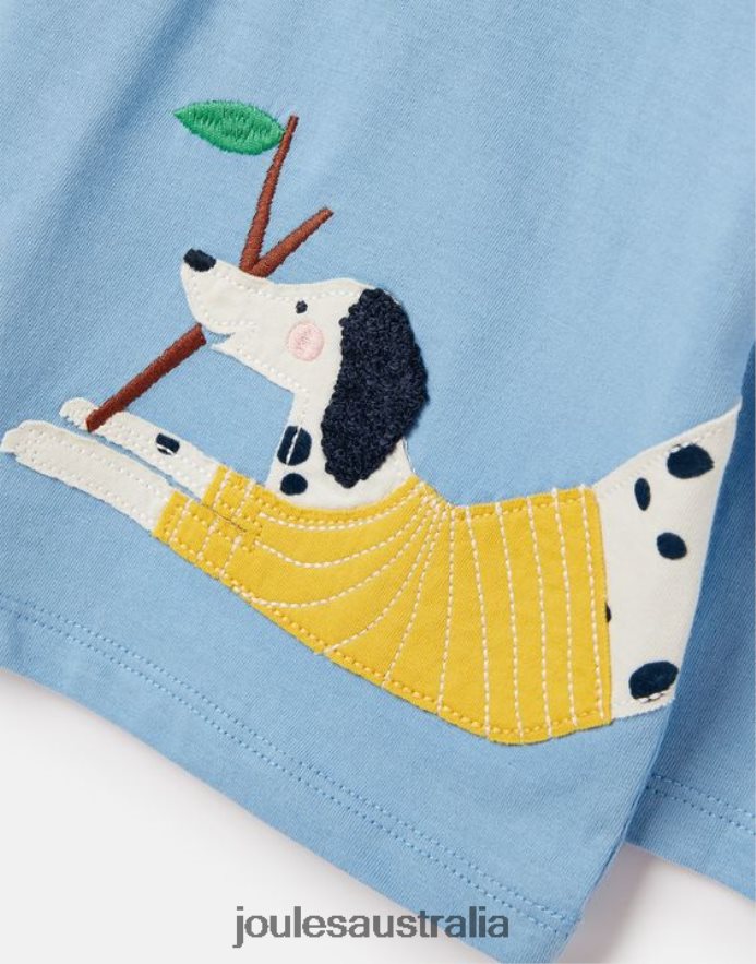 Joules Apparel Girls Ava Long Sleeve T-Shirt 2-12 Years NVVNL272 BEL AIR BLUE