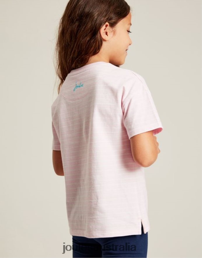 Joules Apparel Girls Bethany Applique T-Shirt 2-12 Years NVVNL295 FRUITY PINK
