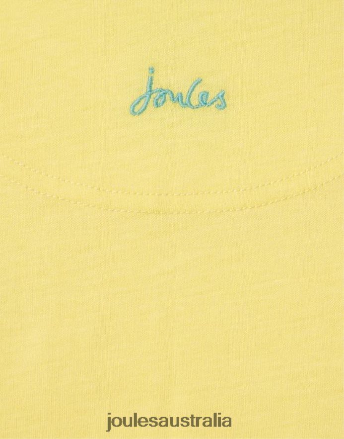 Joules Apparel Girls Cassie Short Sleeve T-Shirt 2-12 Years NVVNL275 PALE YELLOW