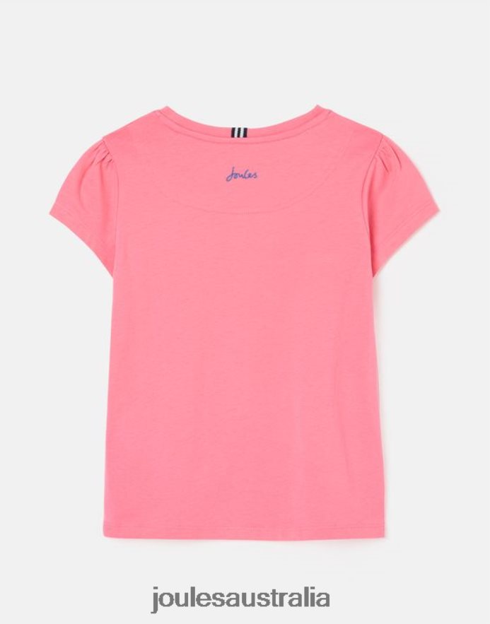 Joules Apparel Girls Cassie Short Sleeve T-Shirt 2-12 Years NVVNL311 AURORA PINK