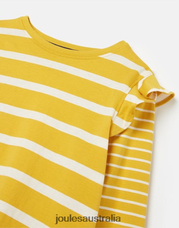 Joules Apparel Girls Elora Long Sleeve Jersey T-Shirt 2-12 Years NVVNL302 YELLOW STRIPE