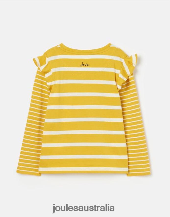 Joules Apparel Girls Elora Long Sleeve Jersey T-Shirt 2-12 Years NVVNL302 YELLOW STRIPE