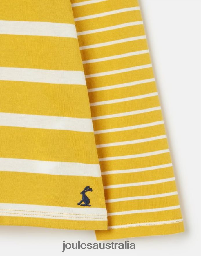 Joules Apparel Girls Elora Long Sleeve Jersey T-Shirt 2-12 Years NVVNL302 YELLOW STRIPE
