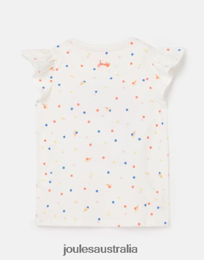 Joules Apparel Girls Flutter Astra T-Shirt 2-8 Years NVVNL306 ICE CREAM SPOT