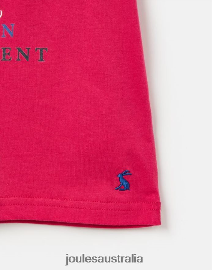 Joules Apparel Girls Kids Unisex Badminton Short Sleeve T-Shirt 2-12 Years NVVNL284 DEEP RASPBERRY