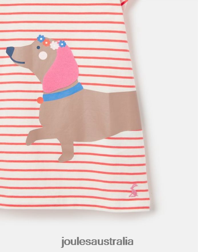 Joules Apparel Girls Pixie Screenprint T-Shirt 2-12 Years NVVNL259 STRIPE DOG
