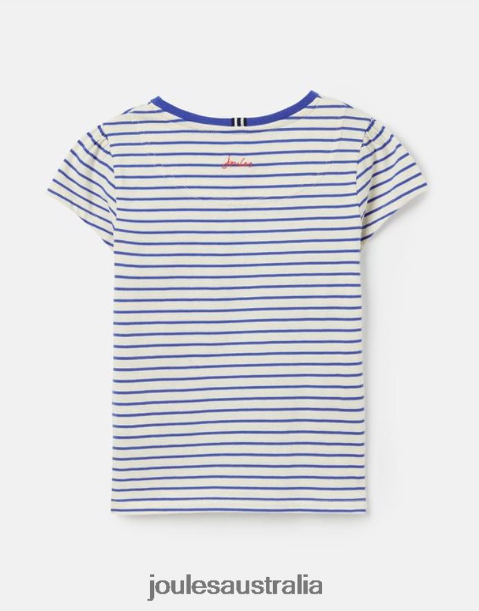 Joules Apparel Girls Pixie Short Sleeve Screenprint T-Shirt 2-12 Years NVVNL265 RED HEART STRIPE