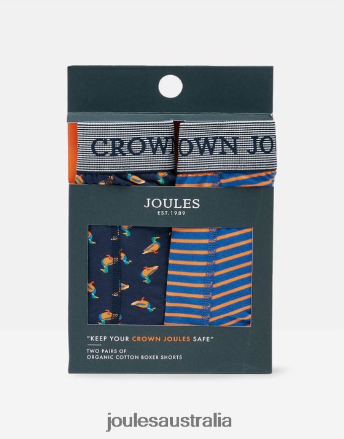 Joules Accessories Men Crown Cotton Boxers 2 Pack NVVNL170 NAVY DUCK GOOSE