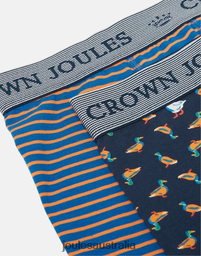 Joules Accessories Men Crown Cotton Boxers 2 Pack NVVNL170 NAVY DUCK GOOSE