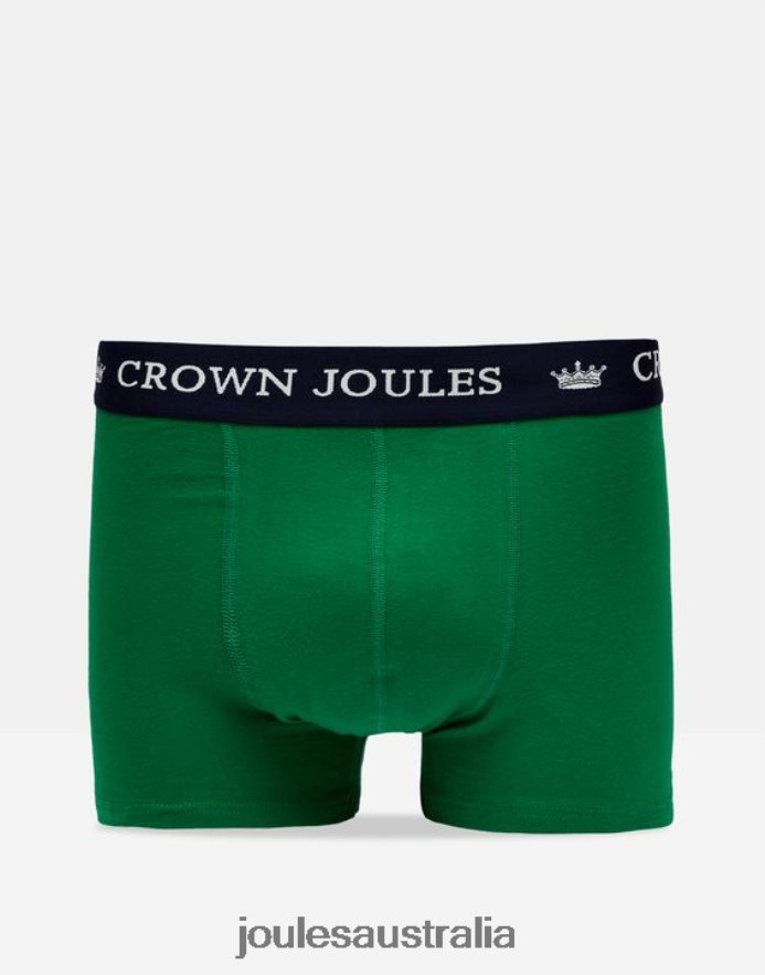 Joules Accessories Men Crown Cotton Boxers 2 Pack NVVNL172 GREEN BLUE STRIPE