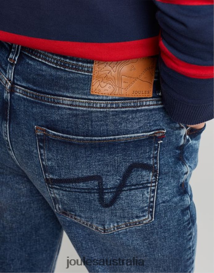 Joules Apparel Men The Oakham Slim Fit 5 Pocket Denim Jean NVVNL230 MID WASH DENIM