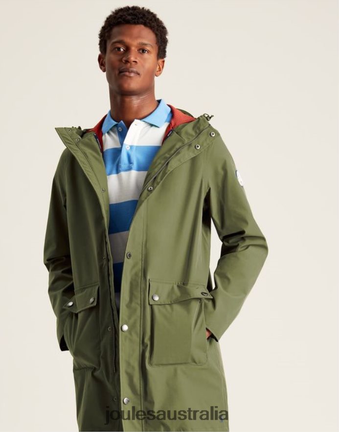 Joules Apparel Men Wayland Mid Length Raincoat NVVNL167 DARK GREEN