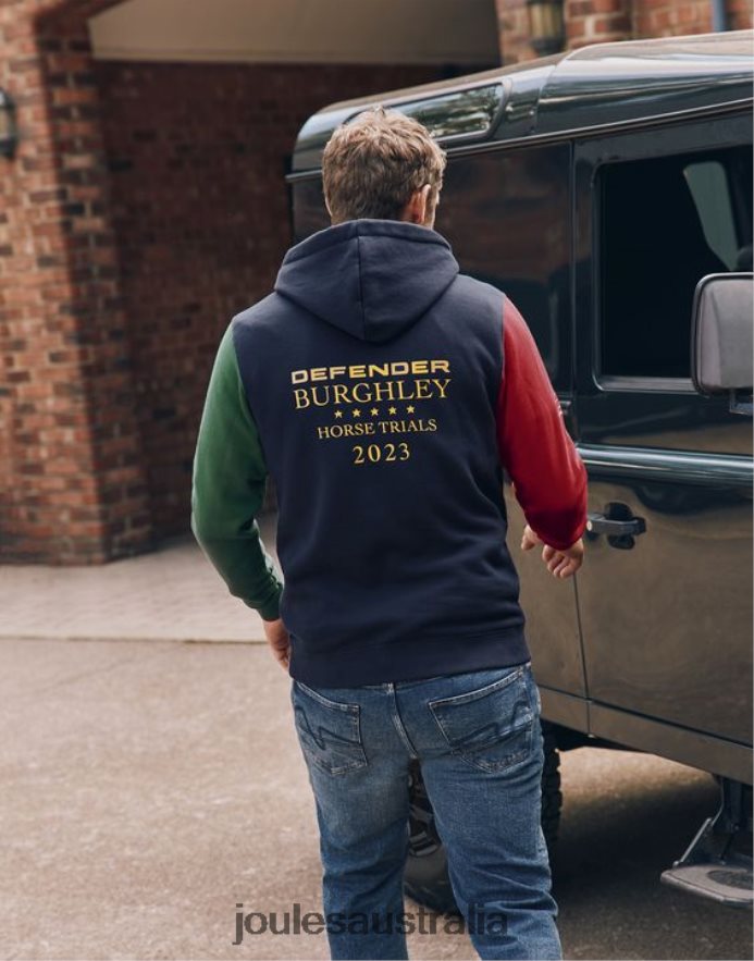 Joules Apparel Men Burghley Unisex Hooded Sweatshirt NVVNL168 FRENCH NAVY