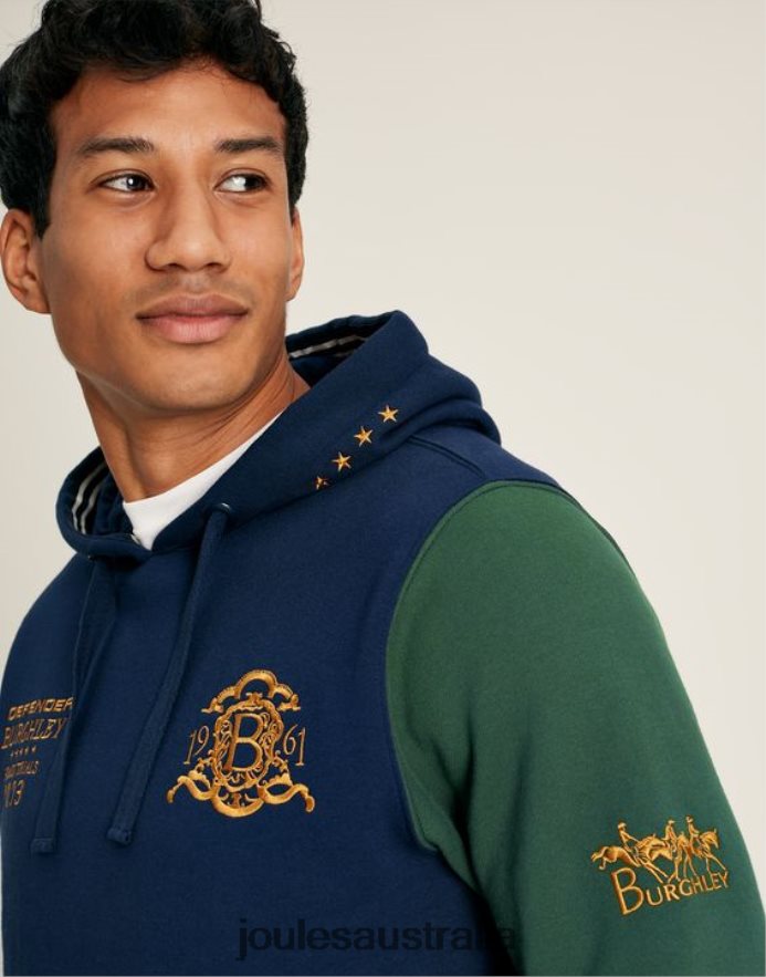 Joules Apparel Men Burghley Unisex Hooded Sweatshirt NVVNL168 FRENCH NAVY