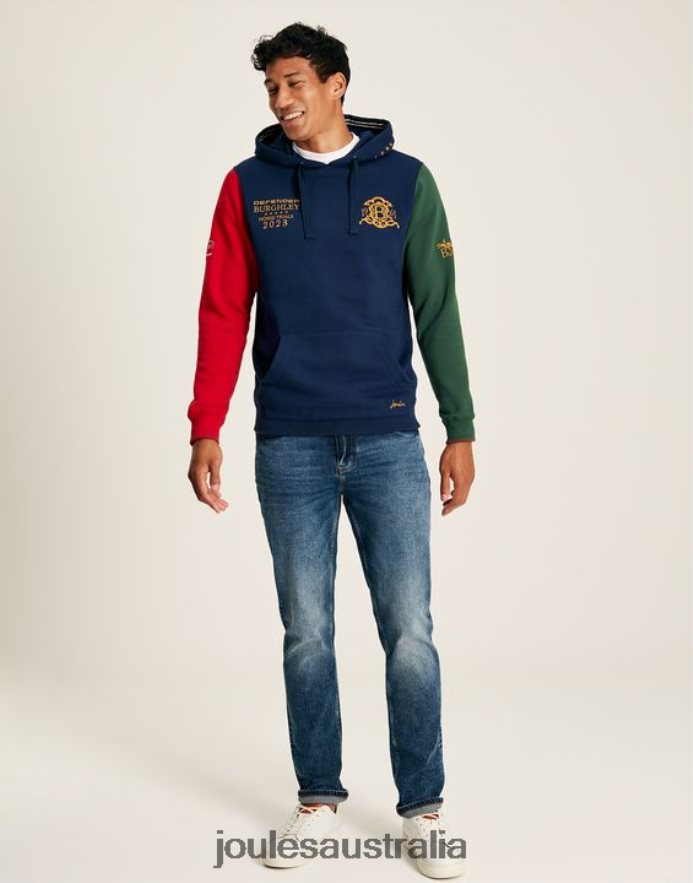 Joules Apparel Men Burghley Unisex Hooded Sweatshirt NVVNL168 FRENCH NAVY