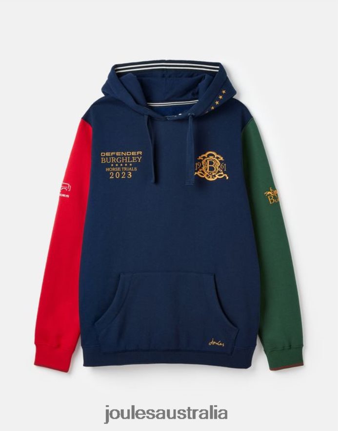 Joules Apparel Men Burghley Unisex Hooded Sweatshirt NVVNL168 FRENCH NAVY