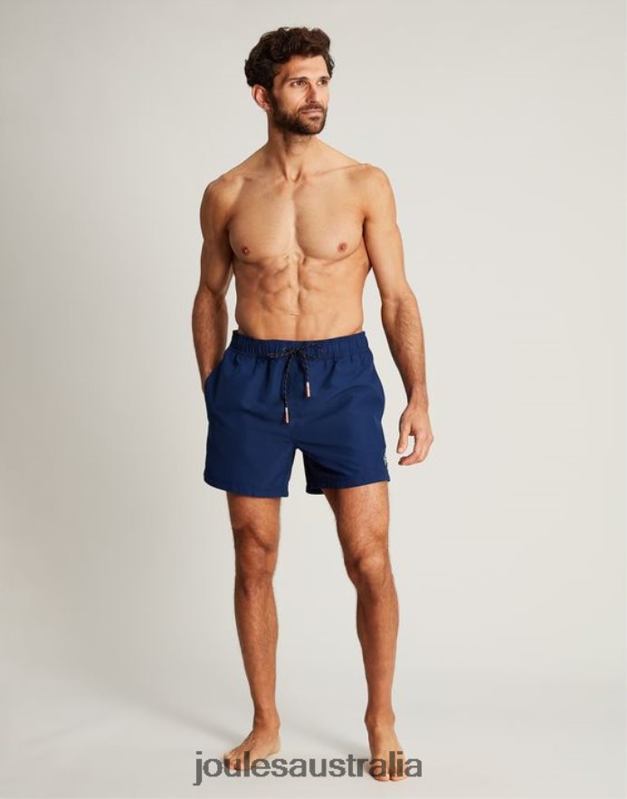Joules Apparel Men Galley Plain Swim Trunks NVVNL226 BLUE GEM
