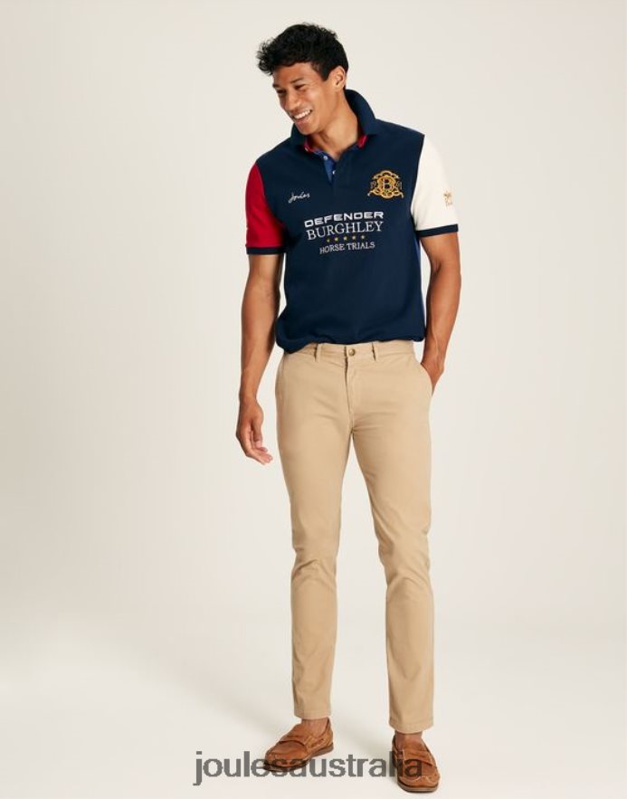 Joules Apparel Men Burghley Short Sleeved Polo Shirt NVVNL222 FRENCH NAVY