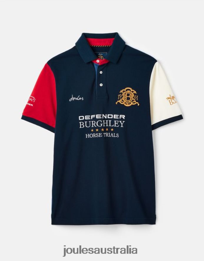 Joules Apparel Men Burghley Short Sleeved Polo Shirt NVVNL222 FRENCH NAVY