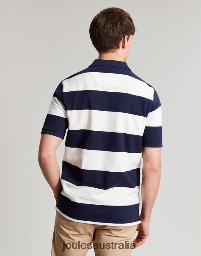 Joules Apparel Men Filbert Polo Shirt NVVNL165 BLUE WHITE STRIPE
