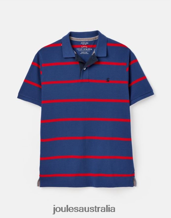 Joules Apparel Men Filbert Polo Shirt NVVNL217 NAVY RED STRIPE