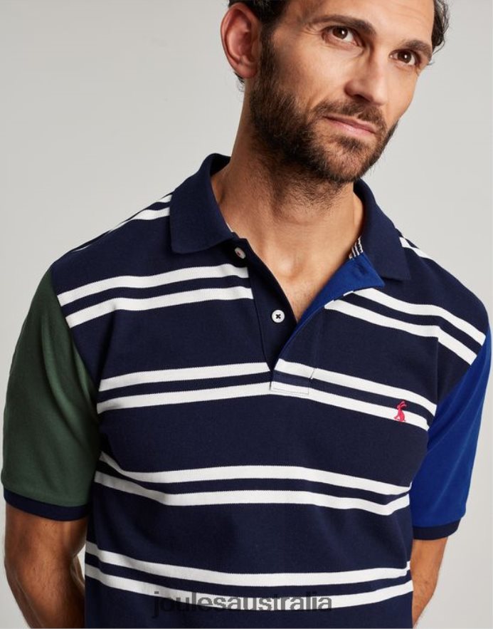 Joules Apparel Men Woody Polo Shirt NVVNL186 NAVY WHITE STRIPE