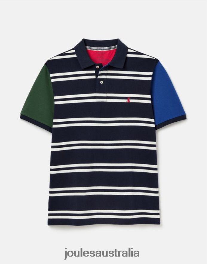 Joules Apparel Men Woody Polo Shirt NVVNL186 NAVY WHITE STRIPE