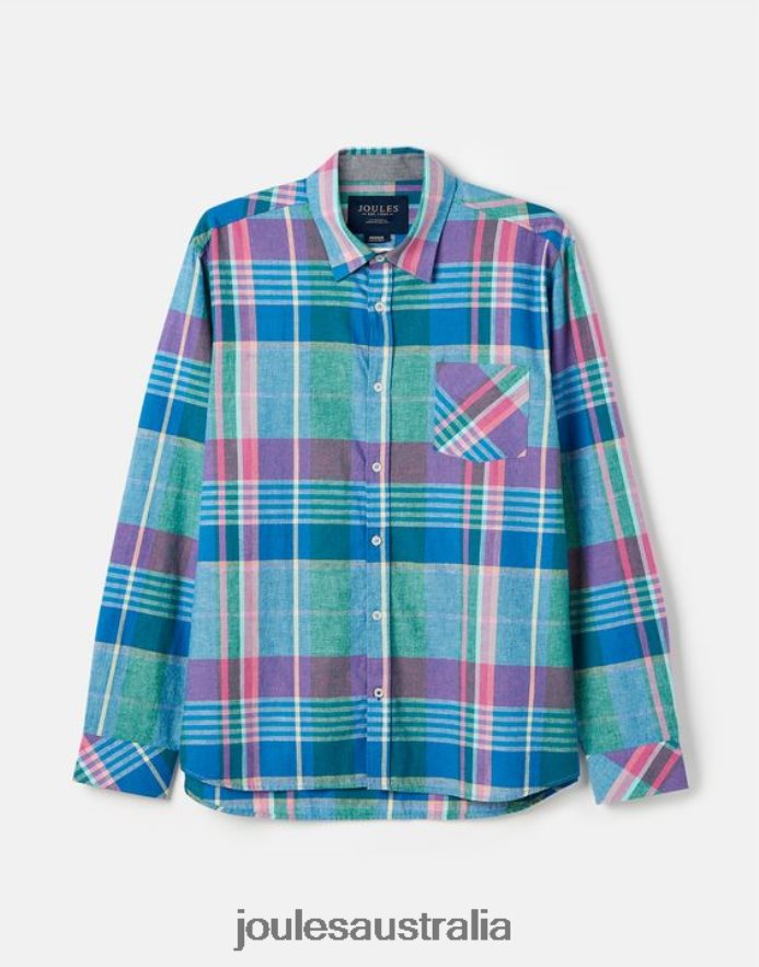 Joules Apparel Men Bayard Classic Fit Shirt NVVNL223 PINK BLUE CHECK