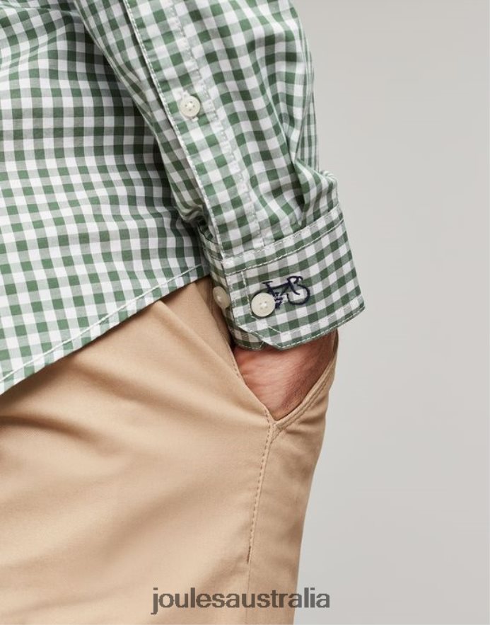 Joules Apparel Men Goodridge Classic Fit Poplin Shirt NVVNL225 GREEN GINGHAM