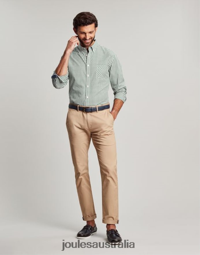Joules Apparel Men Goodridge Classic Fit Poplin Shirt NVVNL225 GREEN GINGHAM