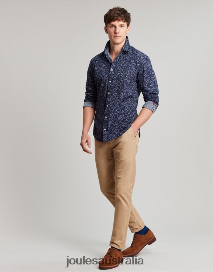 Joules Apparel Men Invitation Classic Fit Printed Shirt NVVNL211 NAVY DITSY
