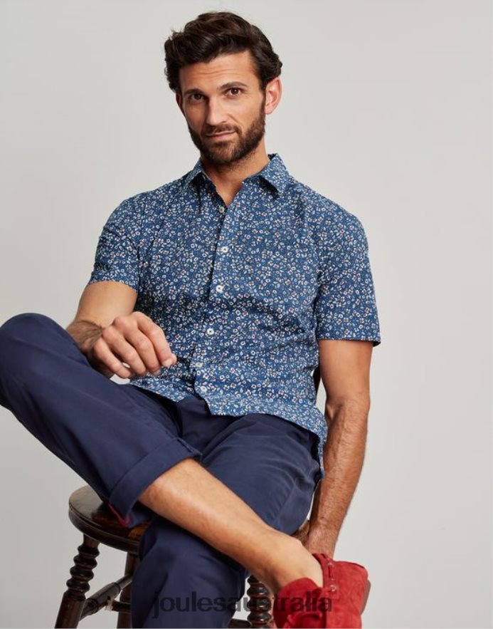 Joules Apparel Men Lloyd Classic Fit Printed Shirt NVVNL195 BLUE DITSY