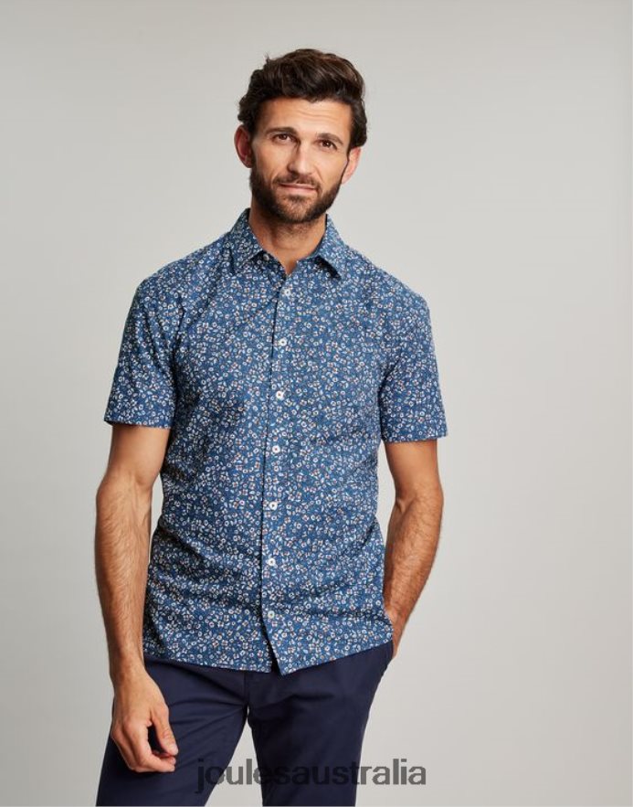 Joules Apparel Men Lloyd Classic Fit Printed Shirt NVVNL195 BLUE DITSY