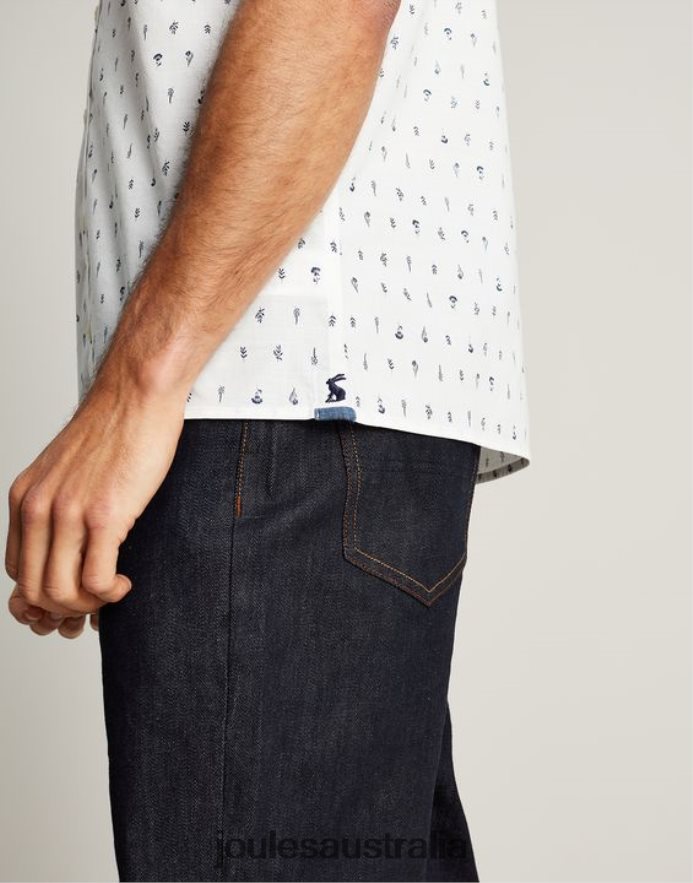 Joules Apparel Men Lloyd Classic Fit Printed Shirt NVVNL238 WHITE