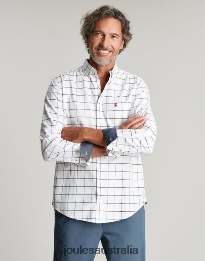 Joules Apparel Men Welford Classic Fit Check Shirt NVVNL174 WHITE CHECK