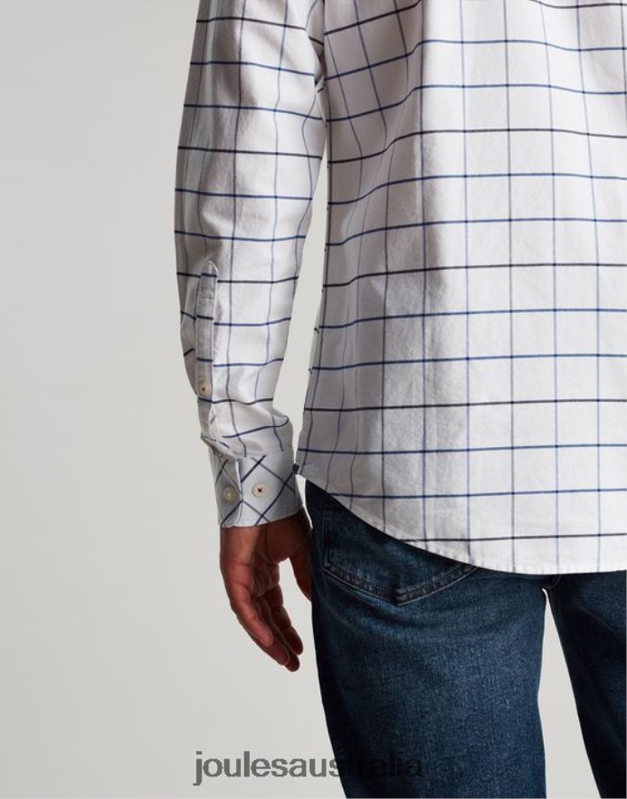 Joules Apparel Men Welford Long Sleeve Classic Fit Check Shirt NVVNL241 WHITE CHECK