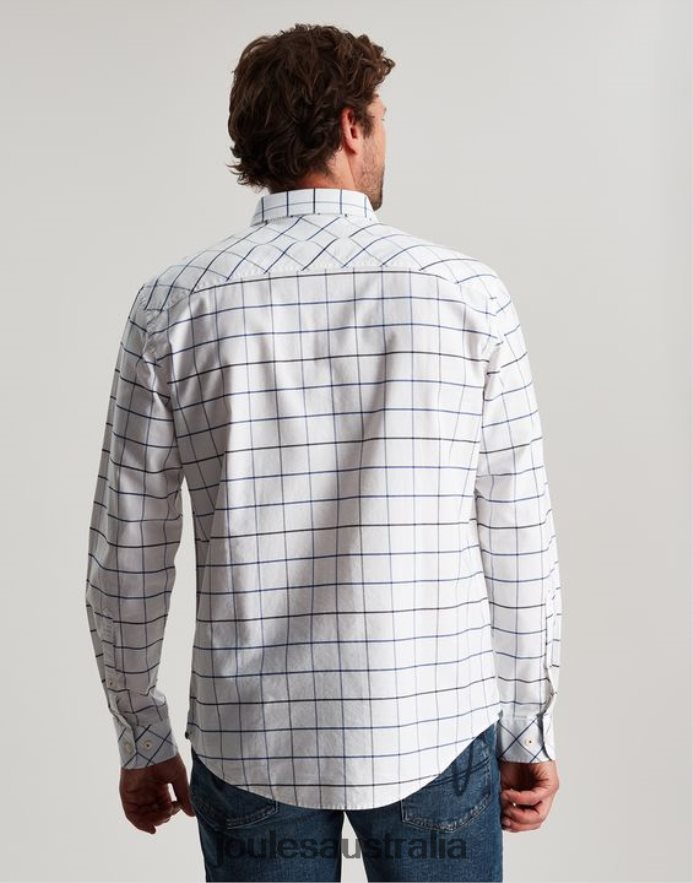 Joules Apparel Men Welford Long Sleeve Classic Fit Check Shirt NVVNL241 WHITE CHECK