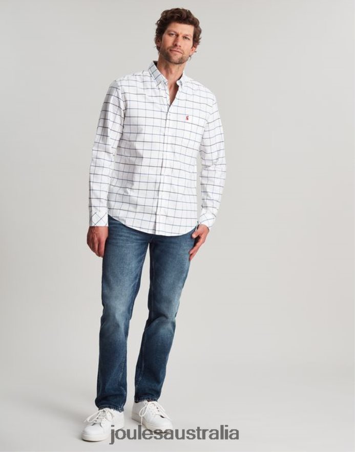 Joules Apparel Men Welford Long Sleeve Classic Fit Check Shirt NVVNL241 WHITE CHECK