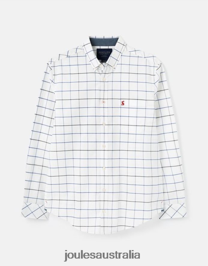 Joules Apparel Men Welford Long Sleeve Classic Fit Check Shirt NVVNL241 WHITE CHECK
