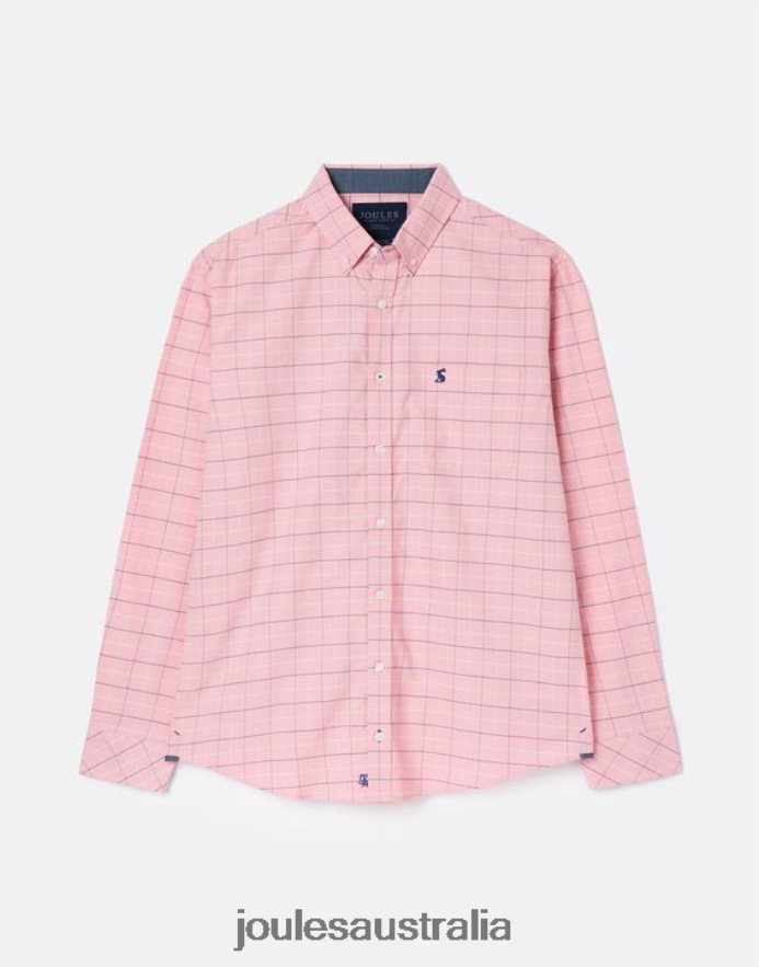 Joules Apparel Men Welford Long Sleeve Classic Fit Check Shirt NVVNL247 PINK CHECK