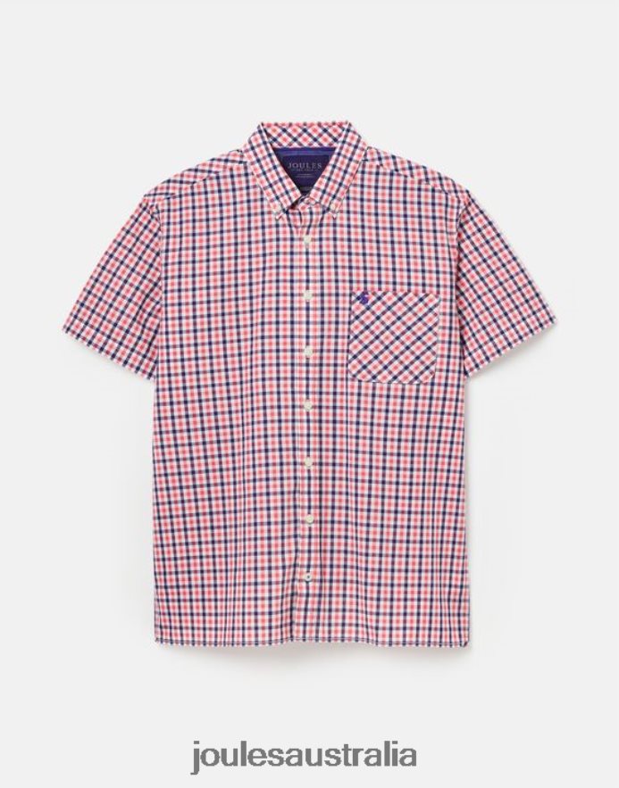 Joules Apparel Men Wilson Classic Fit Check Shirt NVVNL220 PINK NAVY GINGHAM