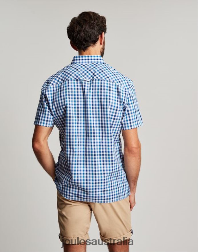 Joules Apparel Men Wilson Classic Fit Check Shirt NVVNL242 BLUE GINGHAM