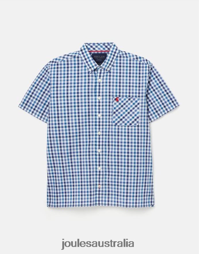 Joules Apparel Men Wilson Classic Fit Check Shirt NVVNL242 BLUE GINGHAM