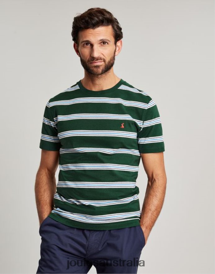 Joules Apparel Men Boathouse Striped T-Shirt NVVNL209 GREEN MUTLI STRIPE