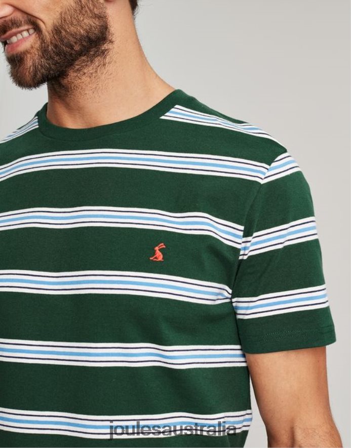 Joules Apparel Men Boathouse Striped T-Shirt NVVNL209 GREEN MUTLI STRIPE