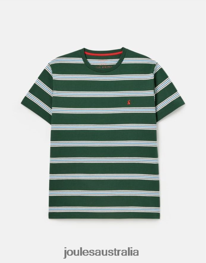 Joules Apparel Men Boathouse Striped T-Shirt NVVNL209 GREEN MUTLI STRIPE