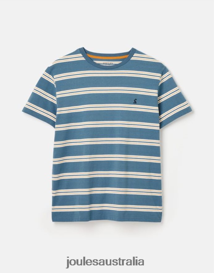 Joules Apparel Men Boathouse Striped T-Shirt NVVNL210 BLUE GOLD STRIPE