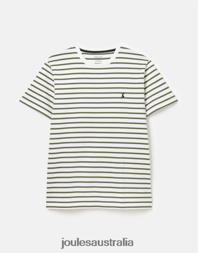 Joules Apparel Men Boathouse Striped T-Shirt NVVNL252 WHITE KHAKI STRIPE