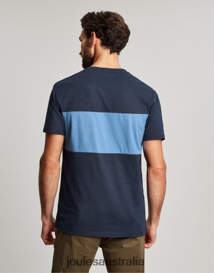 Joules Apparel Men Colourblock Short Sleeve T-shirt NVVNL202 BLUE COLOUR BLOCK