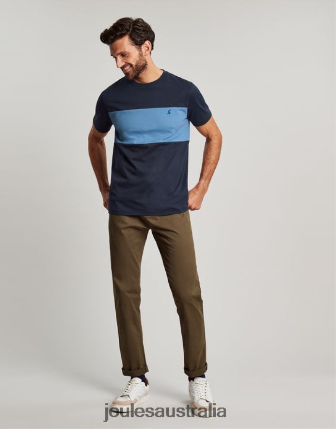 Joules Apparel Men Colourblock Short Sleeve T-shirt NVVNL202 BLUE COLOUR BLOCK